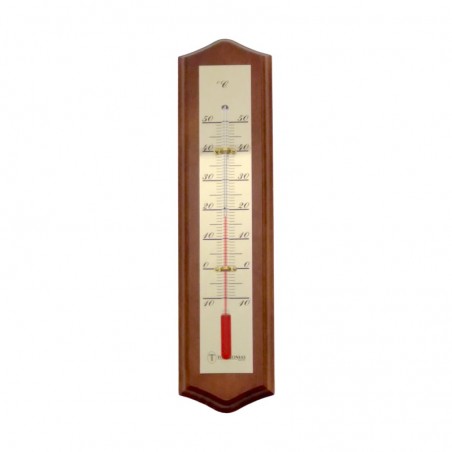 Thermomètre en bois festonné finition merisier