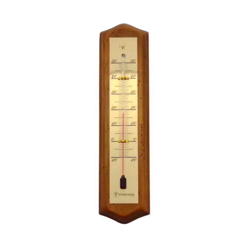 FAITHFULL Thermomètre d'intérieur en bois et laiton pas cher