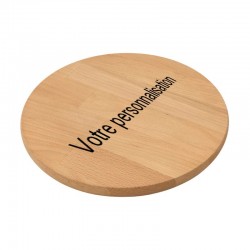 Planche de dégustation en bois ronde personnalisée ⌀ 26 cm