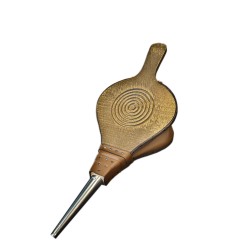 Soufflet de cheminée GRILLON  bois teinté noyer avec rosace - 47cm x 19cm : Tourlonias