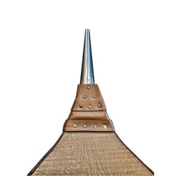 Soufflet de cheminée GRILLON  bois teinté noyer avec rosace - 47cm x 19cm : Tourlonias