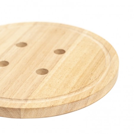 Dessous de plat en bois rond en forme de bouton