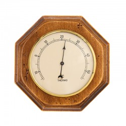 Thermomètre octogonal en bois finition antiquaire
