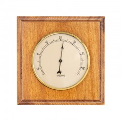 Thermomètre carré en bois finition miel patiné
